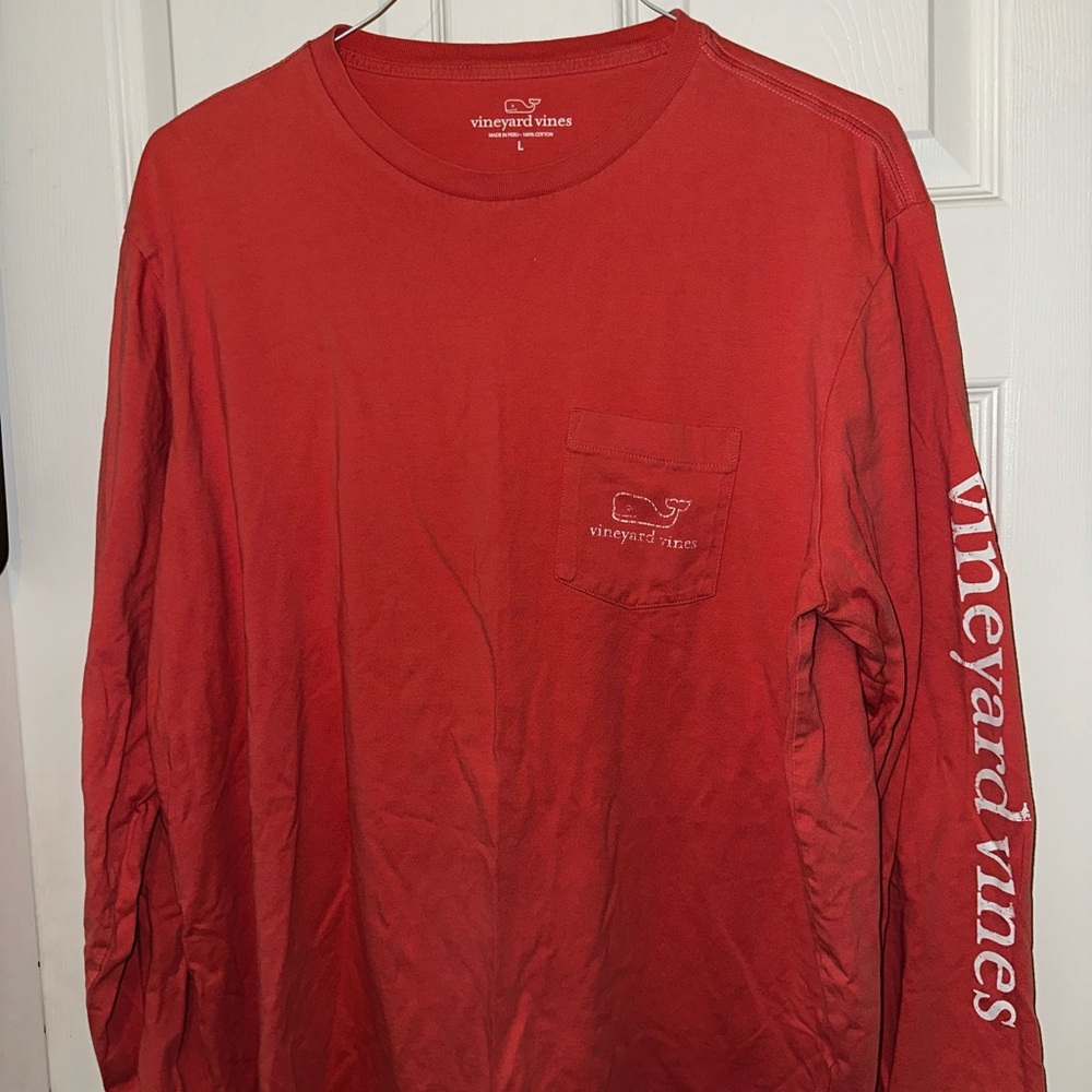 Vineyard Vines Red Long Sleeve Tee